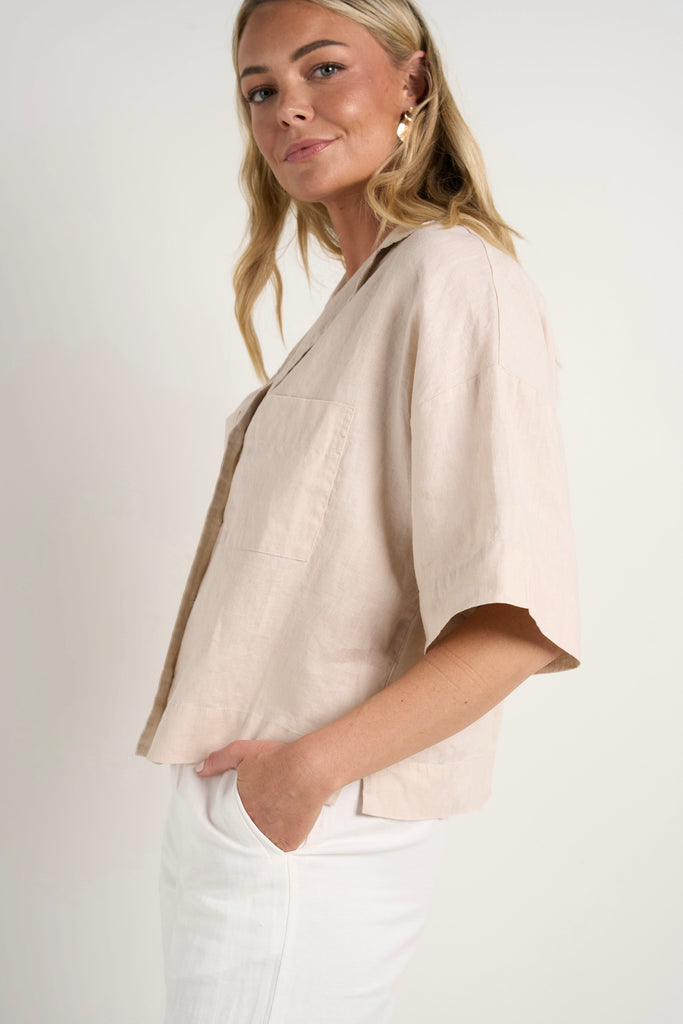 The Flo Shirt / Vanilla (100% Linen)