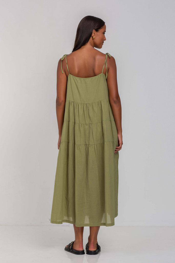 Shop When Time Stood Still Crispy Moss Midi Dress 