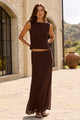 Zeus Chocolate Lace Bias Maxi Skirt