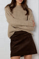Valid Chocolate Cord Mini Skirt
