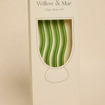 Green Curvy Reuseable Pk 4 Glass Drinking Straws