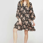 Parker Black Floral LS Dress