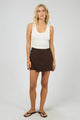 Lenni Brown Mini Denim Skort