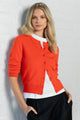 Autograph Blood Orange Soft Fine Gauge Crewneck Cardigan
