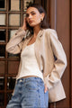 Diploma Taupe Two Button Vent Sleeve Blazer