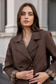Pathway Chocolate Cropped Trench Jacket
