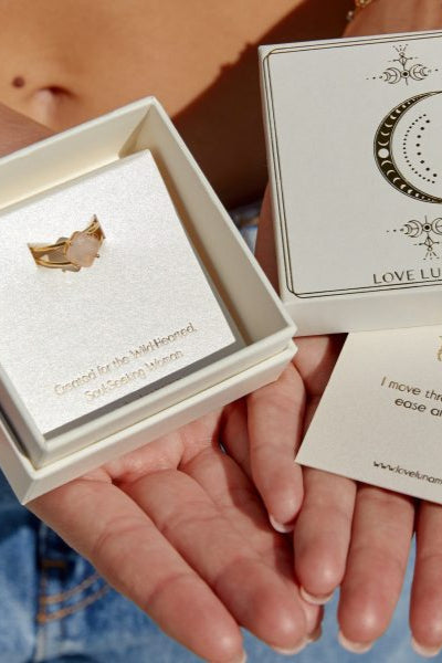 gold ring with rose quartz