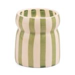 green and white striped candle