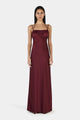 Talulah Burgundy Satin Strappy Maxi Dress