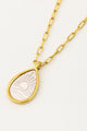 Kailani Mother Of Pearl Teardrop Gold Necklace