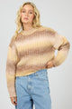 Bree Natural Multi Gradient Wool Blend Knit