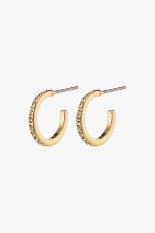 Roberta Pi Gold Plated Crystal 12mm Earrings