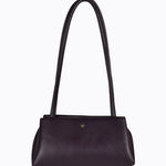Idris Chocolate Vegan Leather Gold Hardware Shoulder Bag