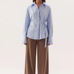 Blume Blue Adjustable Side Detail LS Shirt