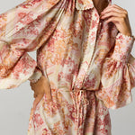 Vaughn Pink Vintage Floral LS Shirt Dress