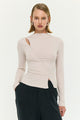 Alexi Oat Marle Assym Detail LS Top