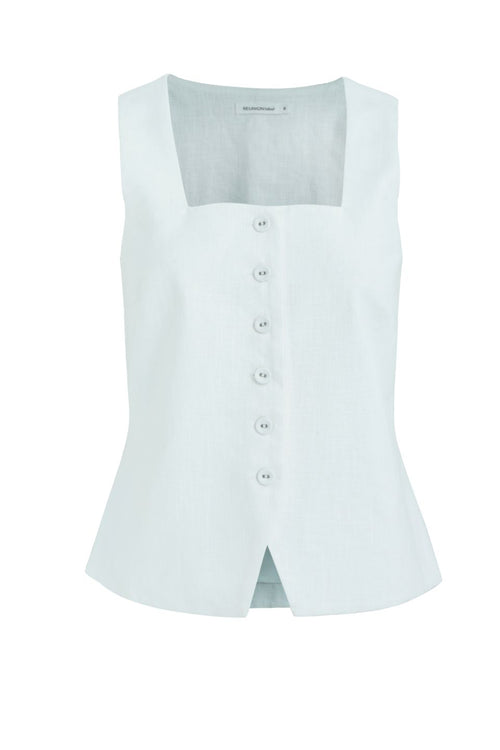 white linen vest