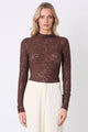 Forgiven Chocolate Textured Lace LS Top
