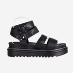 Sadie Black Milled Leather Sandal ACC Shoes - Slides, Sandals Minx   