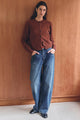 Carina Burnt Amber Merino Wool Cardigan