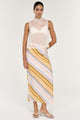 Veda Gold Multi Stripe Midi Skirt