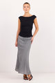 Summit Black White Mini Gingham Tie Waist Bias Maxi Skirt