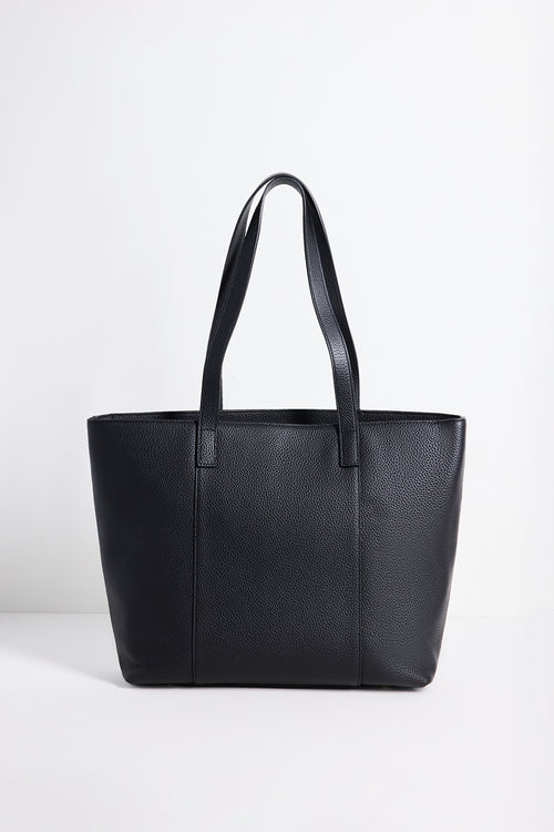 Black Leather Tote Bag