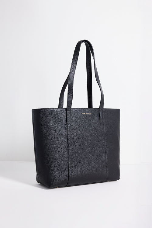 Black Leather Tote Bag