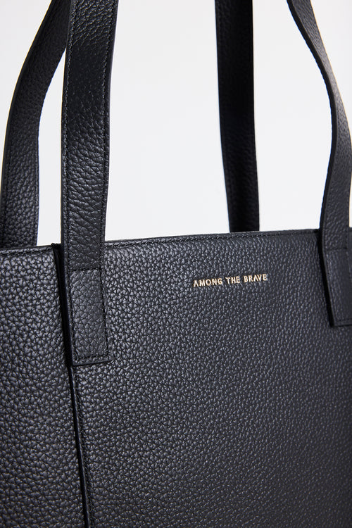 Black Leather Tote Bag