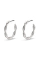 Naja Pi Silver Twisted Small Hoop Earrings