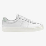 2854 White Ice Blue Trim Comfort Platform Leather Sneaker