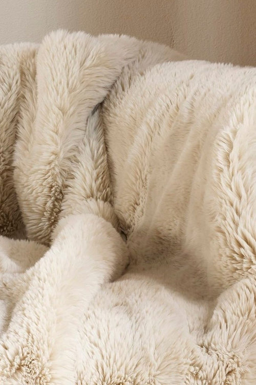 Pele Ecru Faux Fur 125x150cm Throw HW Throws Baya   