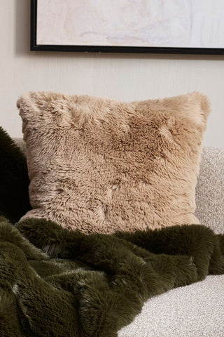 Pele Biscuit Faux Fur 45x45cm Cushion HW Cushions Baya   