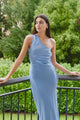 Fantasy Powder Blue One Shoulder Midi Dress