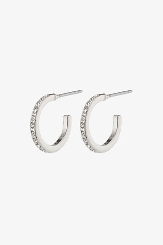 Roberta Pi Silver Plated Crystal 12mm Earrings