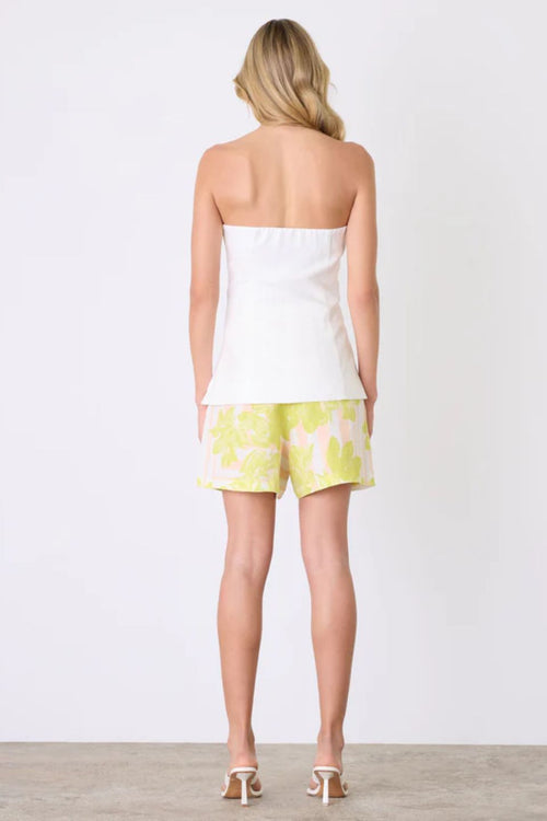 Marseille White Linen Bandeau Top