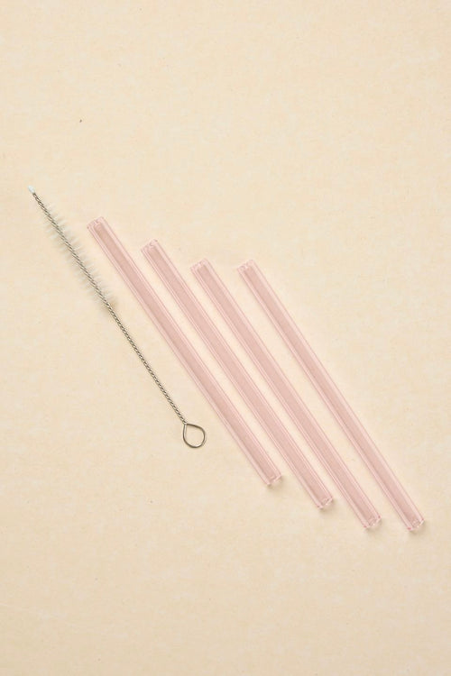 pink glass straw