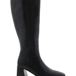 Verneta Black Knee High Mid Heel Boot