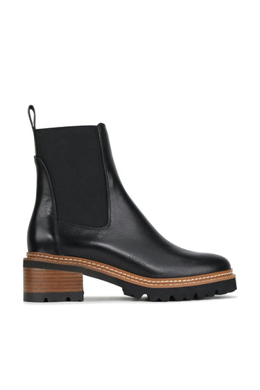 Linear Black Chelsea Elastic Ankle Boot