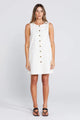 Effortless Creamy Daisy Cotton Drill Vest Mini Dress