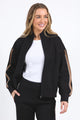 London Black Natural  Sleeve Stripe Jacket