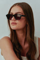 Jamie Black Rounded Brown Lens Sunglasses