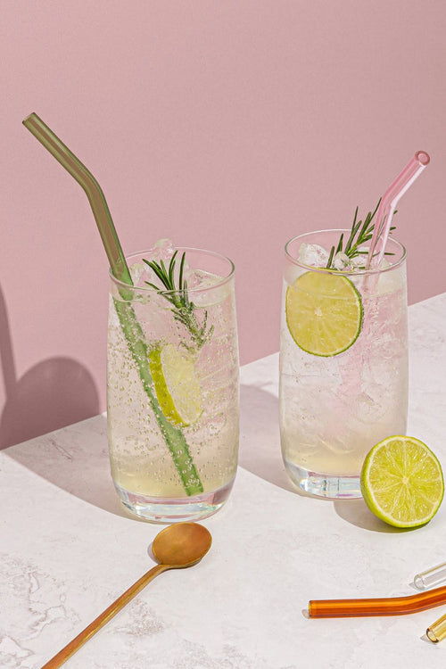 Reuseable Glass Multi Colour Drinking Straws HW Drinkware - Tumbler, Wine Glass, Carafe, Jug Sucker   