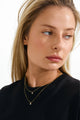 Lucia Pi Gold Double Necklace with Crystal