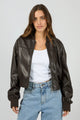 Luxe Chocolate Bomber Jacket