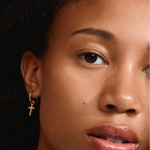 Flynn Recycled Gold Cross Hoop Earrings