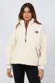 Amara Vintage White Quarter Zip Teddy Sweatshirt