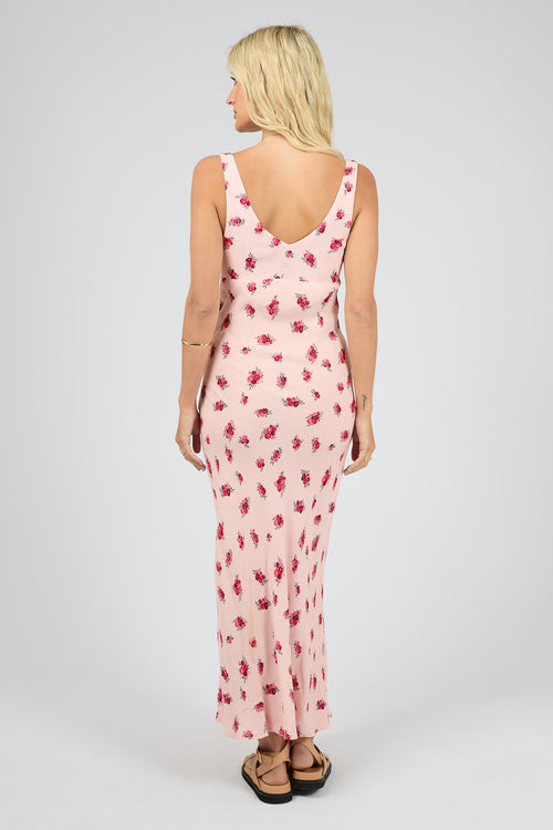Scarlett Blush Floral Strappy V Neck Maxi Dress