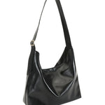 Sisa Black Shine Slouch Shoulder Bag