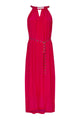 Neck Point Hot Pink Maxi Dress